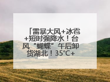 雷暴大风+冰雹+短时强降水！台风“蝴蝶”午后卸货湖北！35℃+又火速上线